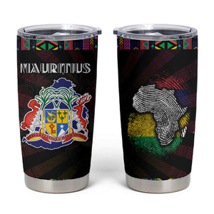 Mauritius Roots Tumbler Cup African Pride in Fingerprint and Tribal Colors