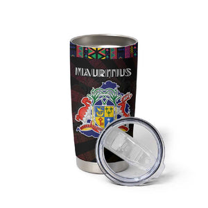 Mauritius Roots Tumbler Cup African Pride in Fingerprint and Tribal Colors