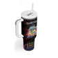 Mauritius Roots Tumbler With Handle African Pride in Fingerprint and Tribal Colors