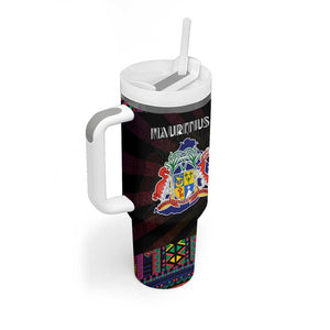 Mauritius Roots Tumbler With Handle African Pride in Fingerprint and Tribal Colors