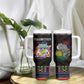 Mauritius Roots Tumbler With Handle African Pride in Fingerprint and Tribal Colors