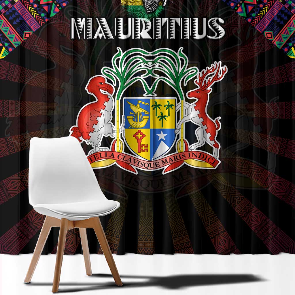 Mauritius Roots Window Curtain African Pride in Fingerprint and Tribal Colors