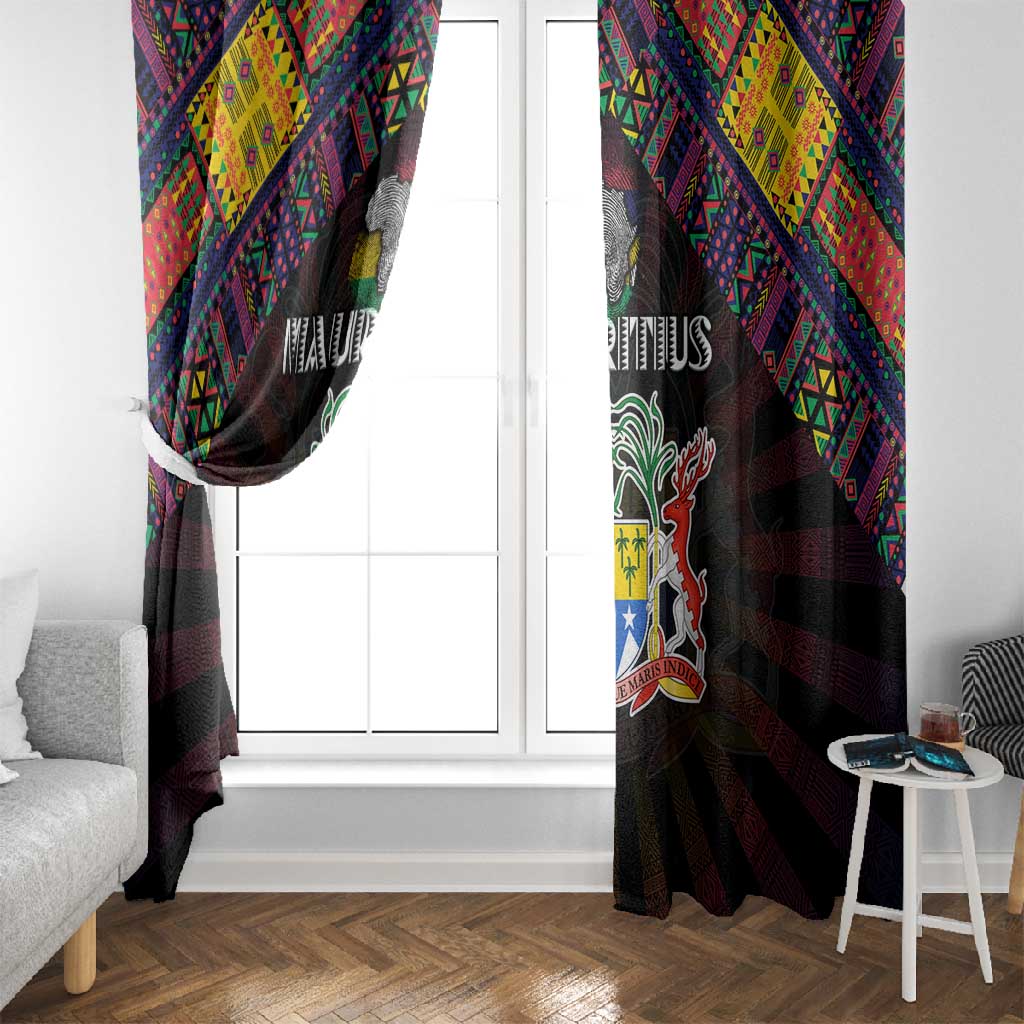 Mauritius Roots Window Curtain African Pride in Fingerprint and Tribal Colors