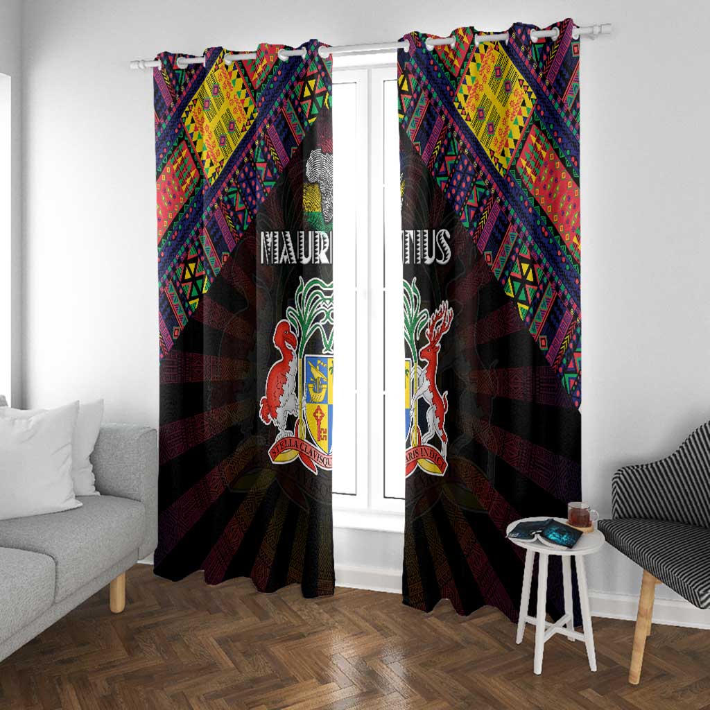 Mauritius Roots Window Curtain African Pride in Fingerprint and Tribal Colors