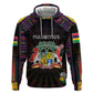 Personalized Mauritius Roots Zip Hoodie African Pride in Fingerprint and Tribal Colors