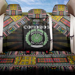 Comoros Roots Back Car Seat Cover African Pride in Fingerprint and Tribal Colors