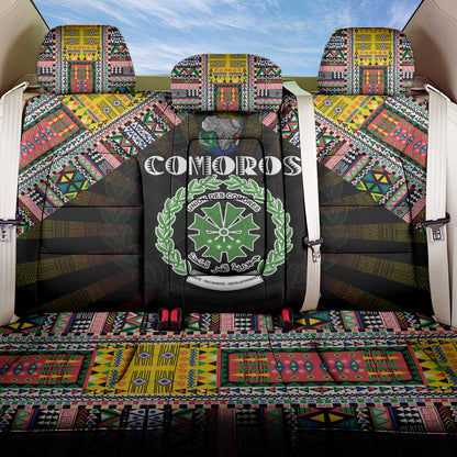 Comoros Roots Back Car Seat Cover African Pride in Fingerprint and Tribal Colors