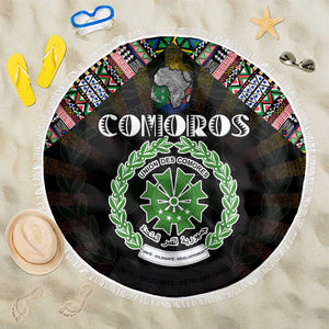 Comoros Roots Beach Blanket African Pride in Fingerprint and Tribal Colors