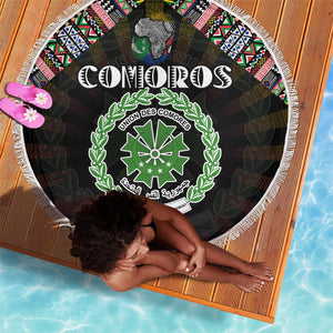 Comoros Roots Beach Blanket African Pride in Fingerprint and Tribal Colors