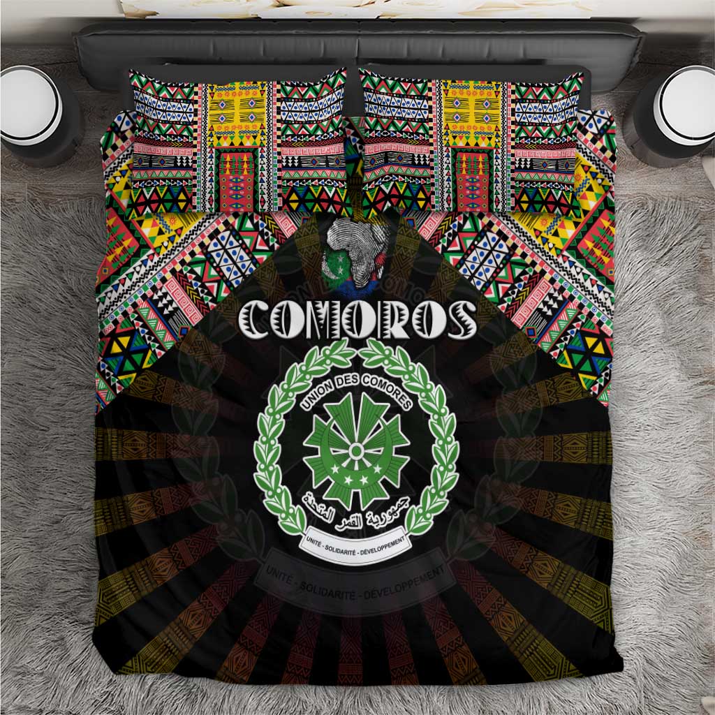 Comoros Roots Bedding Set African Pride in Fingerprint and Tribal Colors