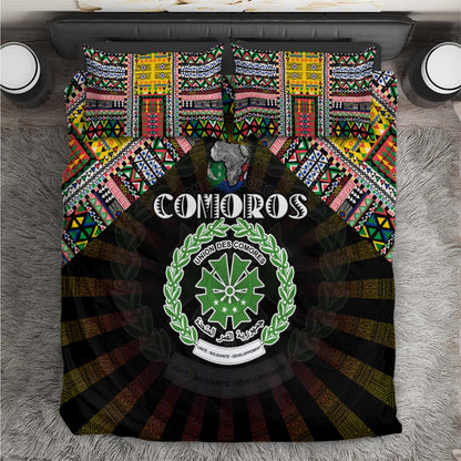 Comoros Roots Bedding Set African Pride in Fingerprint and Tribal Colors