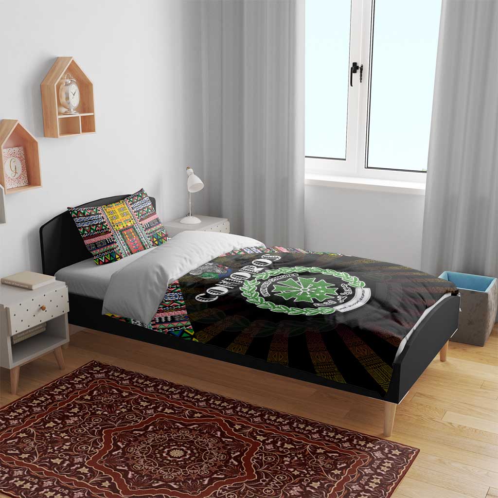 Comoros Roots Bedding Set African Pride in Fingerprint and Tribal Colors