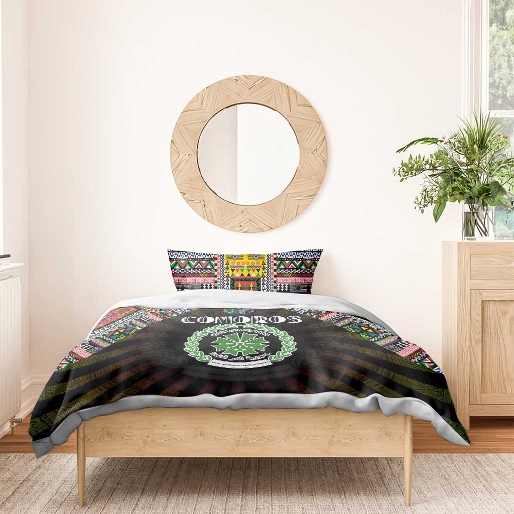 Comoros Roots Bedding Set African Pride in Fingerprint and Tribal Colors