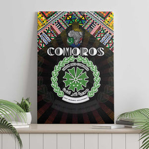 Comoros Roots Canvas Wall Art African Pride in Fingerprint and Tribal Colors