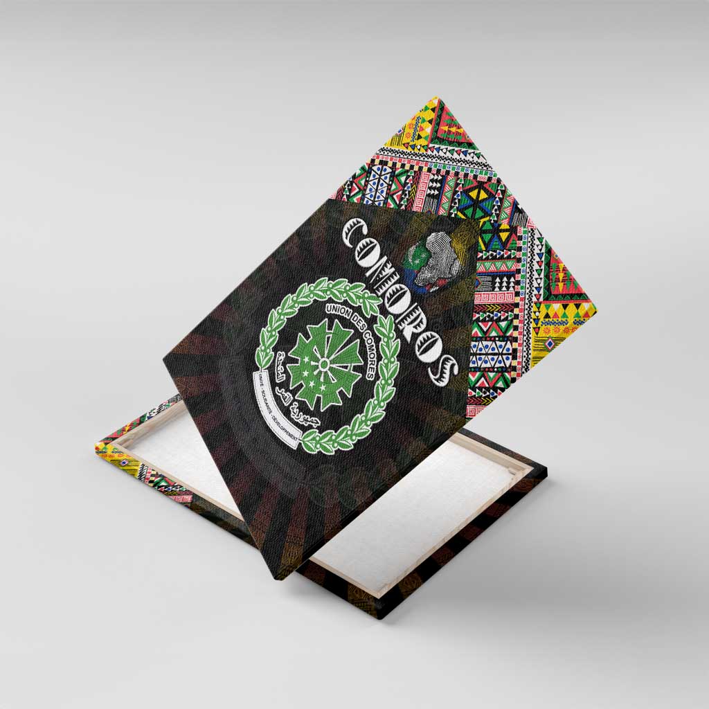 Comoros Roots Canvas Wall Art African Pride in Fingerprint and Tribal Colors