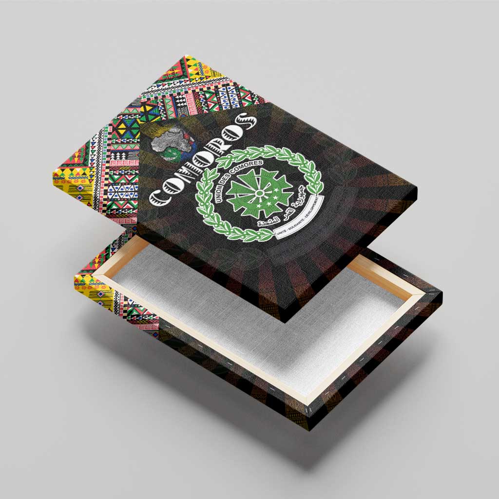 Comoros Roots Canvas Wall Art African Pride in Fingerprint and Tribal Colors