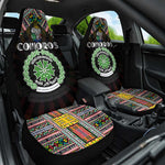 Comoros Roots Car Seat Cover African Pride in Fingerprint and Tribal Colors