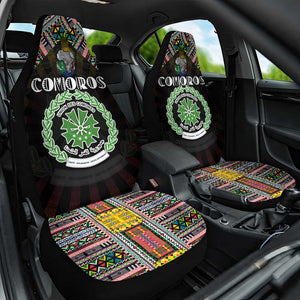 Comoros Roots Car Seat Cover African Pride in Fingerprint and Tribal Colors