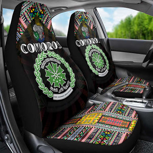 Comoros Roots Car Seat Cover African Pride in Fingerprint and Tribal Colors