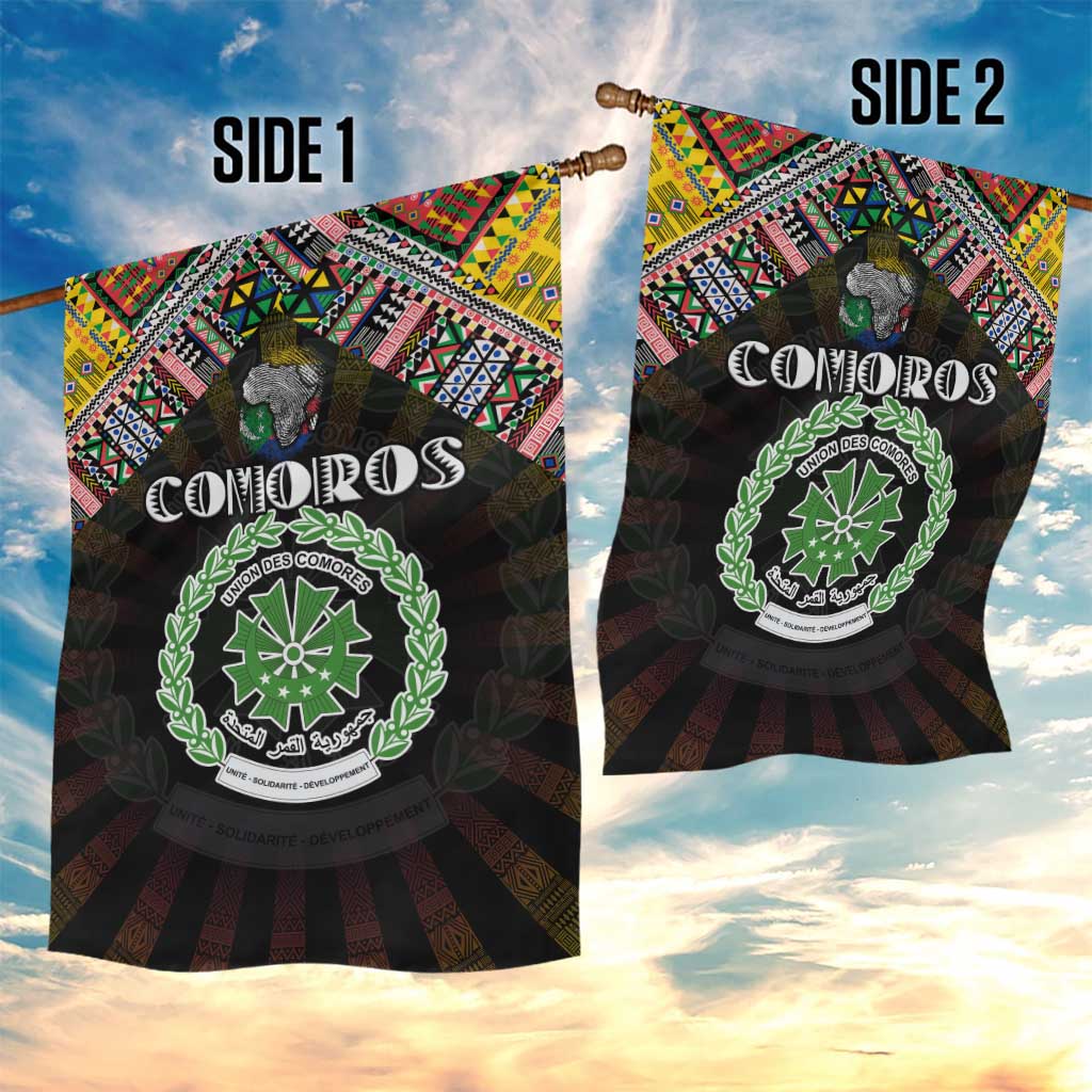 Comoros Roots Garden Flag African Pride in Fingerprint and Tribal Colors