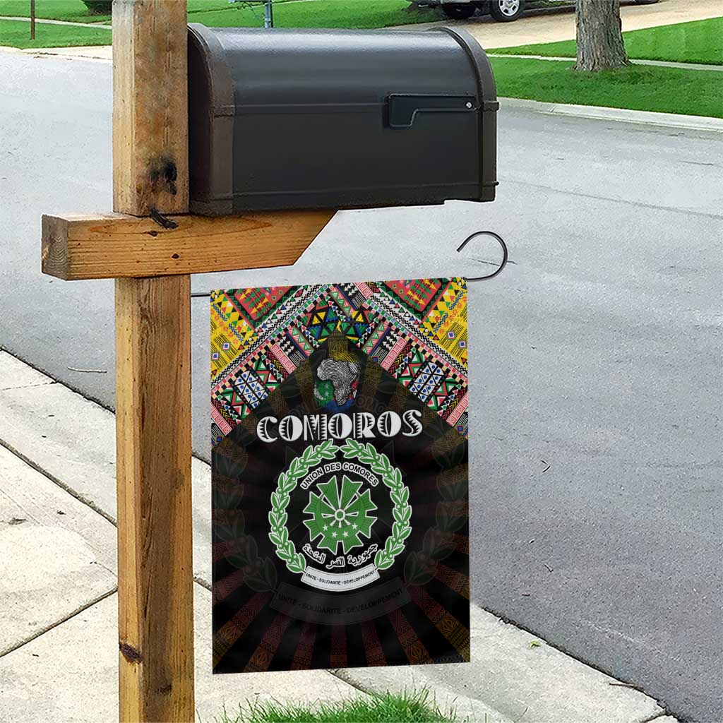 Comoros Roots Garden Flag African Pride in Fingerprint and Tribal Colors