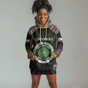 Personalized Comoros Roots Hoodie Dress African Pride in Fingerprint and Tribal Colors
