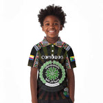 Personalized Comoros Roots Kid Polo Shirt African Pride in Fingerprint and Tribal Colors