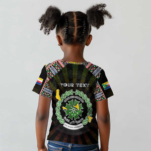 Personalized Comoros Roots Kid T shirt African Pride in Fingerprint and Tribal Colors