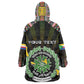Personalized Comoros Roots Kid Wearable Blanket Hoodie African Pride in Fingerprint and Tribal Colors