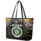 Comoros Roots Leather Tote Bag African Pride in Fingerprint and Tribal Colors