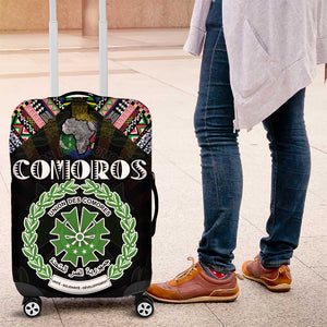 Comoros Roots Luggage Cover African Pride in Fingerprint and Tribal Colors