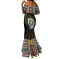 Personalized Comoros Roots Mermaid Dress African Pride in Fingerprint and Tribal Colors