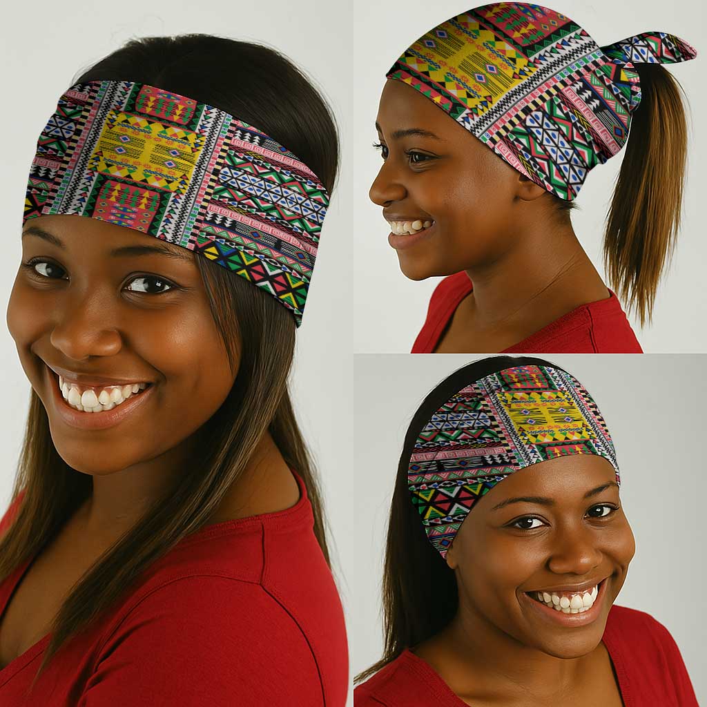 Comoros Roots Neck Gaiter African Pride in Fingerprint and Tribal Colors - African Pride