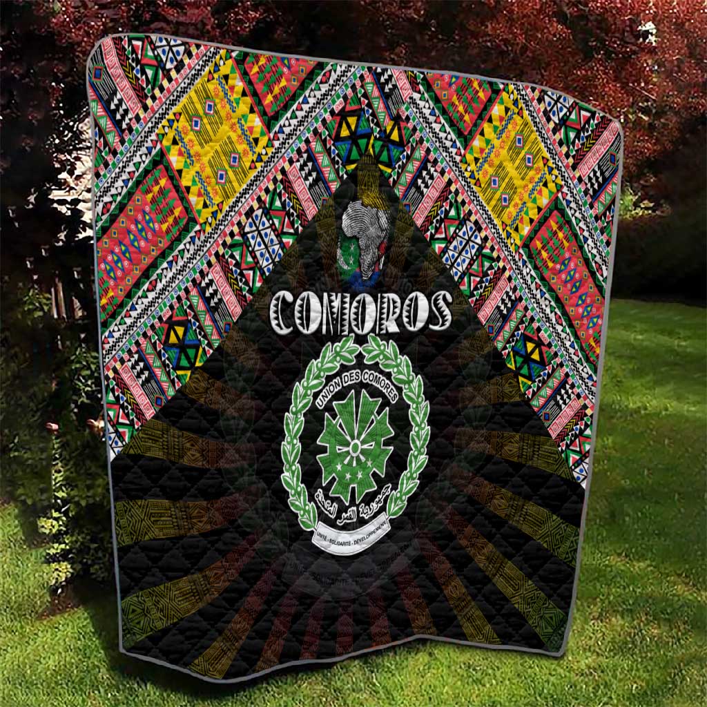 Comoros Roots Quilt African Pride in Fingerprint and Tribal Colors