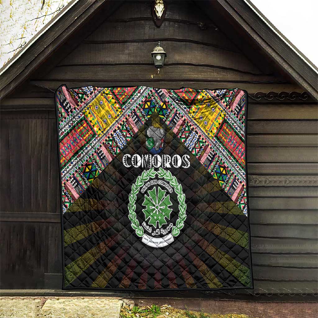 Comoros Roots Quilt African Pride in Fingerprint and Tribal Colors
