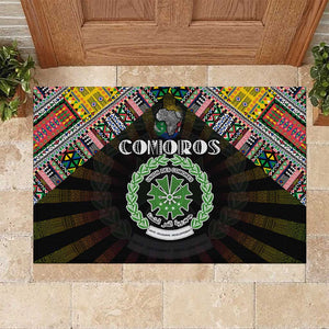 Comoros Roots Rubber Doormat African Pride in Fingerprint and Tribal Colors