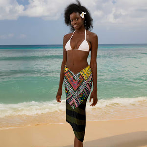 Comoros Roots Sarong African Pride in Fingerprint and Tribal Colors