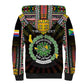 Personalized Comoros Roots Sherpa Hoodie African Pride in Fingerprint and Tribal Colors