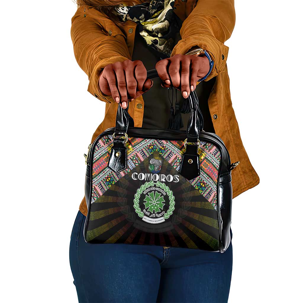 Comoros Roots Shoulder Handbag African Pride in Fingerprint and Tribal Colors