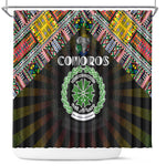 Comoros Roots Shower Curtain African Pride in Fingerprint and Tribal Colors
