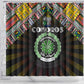 Comoros Roots Shower Curtain African Pride in Fingerprint and Tribal Colors