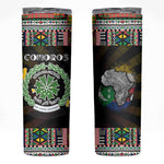 Comoros Roots Skinny Tumbler African Pride in Fingerprint and Tribal Colors