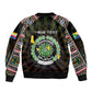 Personalized Comoros Roots Sleeve Zip Bomber Jacket African Pride in Fingerprint and Tribal Colors