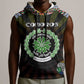 Personalized Comoros Roots Sleeveless Hoodie African Pride in Fingerprint and Tribal Colors - African Pride