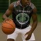 Personalized Comoros Roots Sleeveless Zip Hoodie African Pride in Fingerprint and Tribal Colors - African Pride