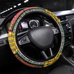 Comoros Roots Steering Wheel Cover African Pride in Fingerprint and Tribal Colors