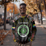 Personalized Comoros Roots Sweatshirt African Pride in Fingerprint and Tribal Colors