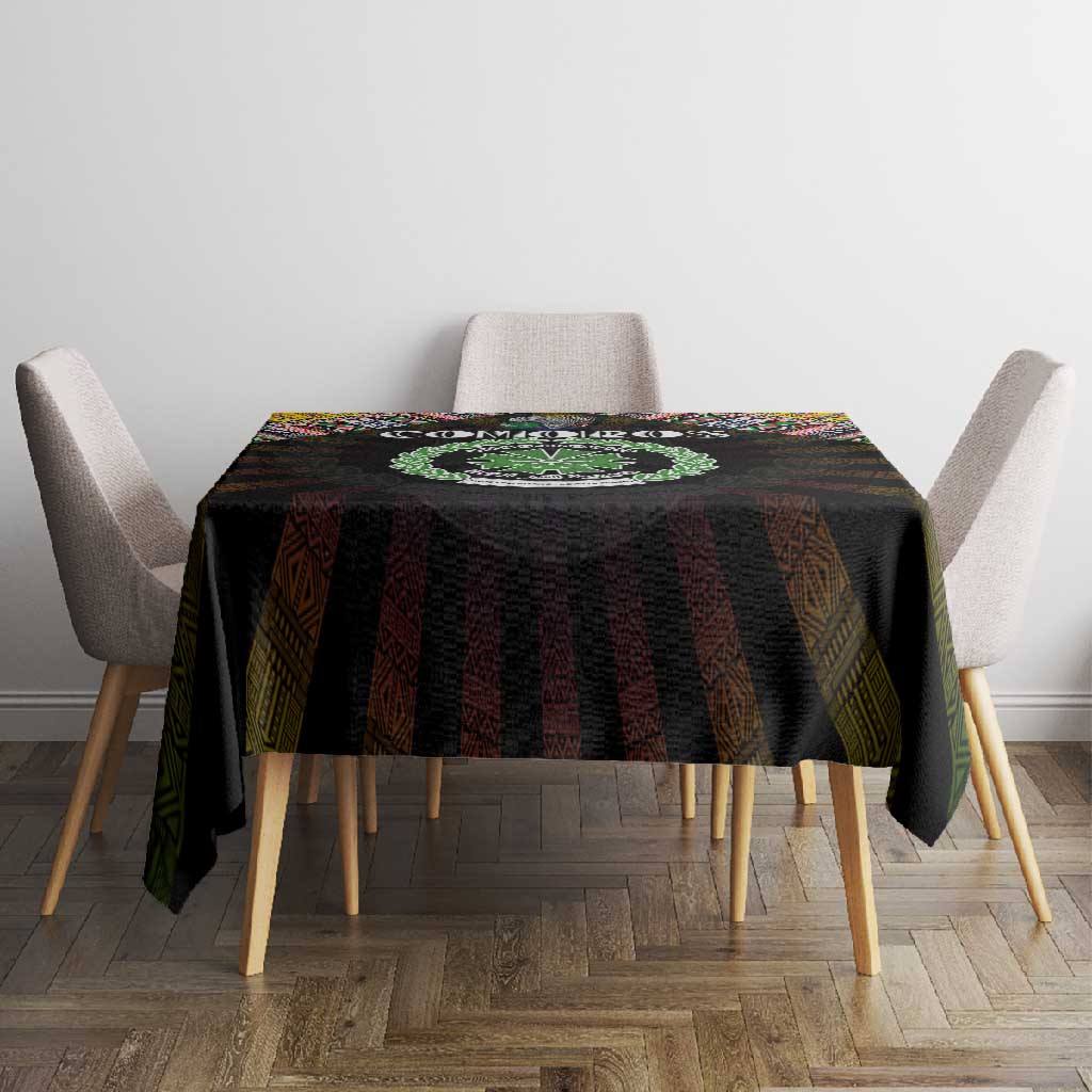 Comoros Roots Tablecloth African Pride in Fingerprint and Tribal Colors
