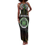 Personalized Comoros Roots Tank Maxi Dress African Pride in Fingerprint and Tribal Colors