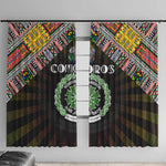 Comoros Roots Window Curtain African Pride in Fingerprint and Tribal Colors